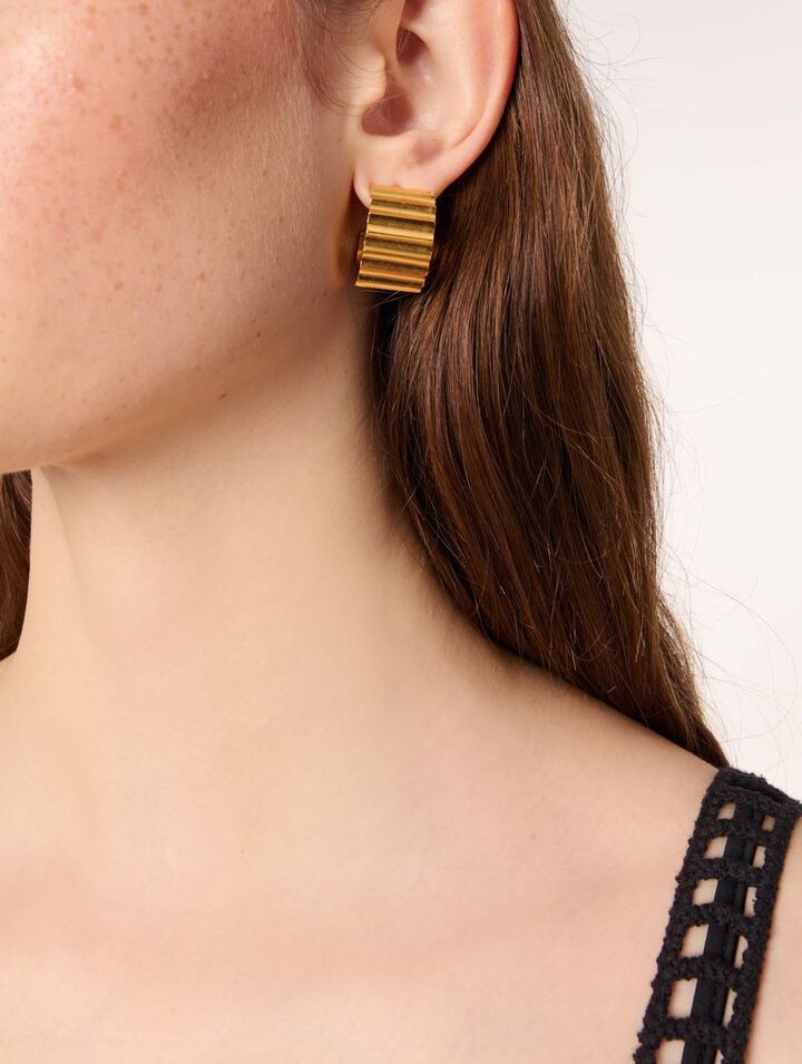 Pendientes de aro mini de metal c&oacute;nico