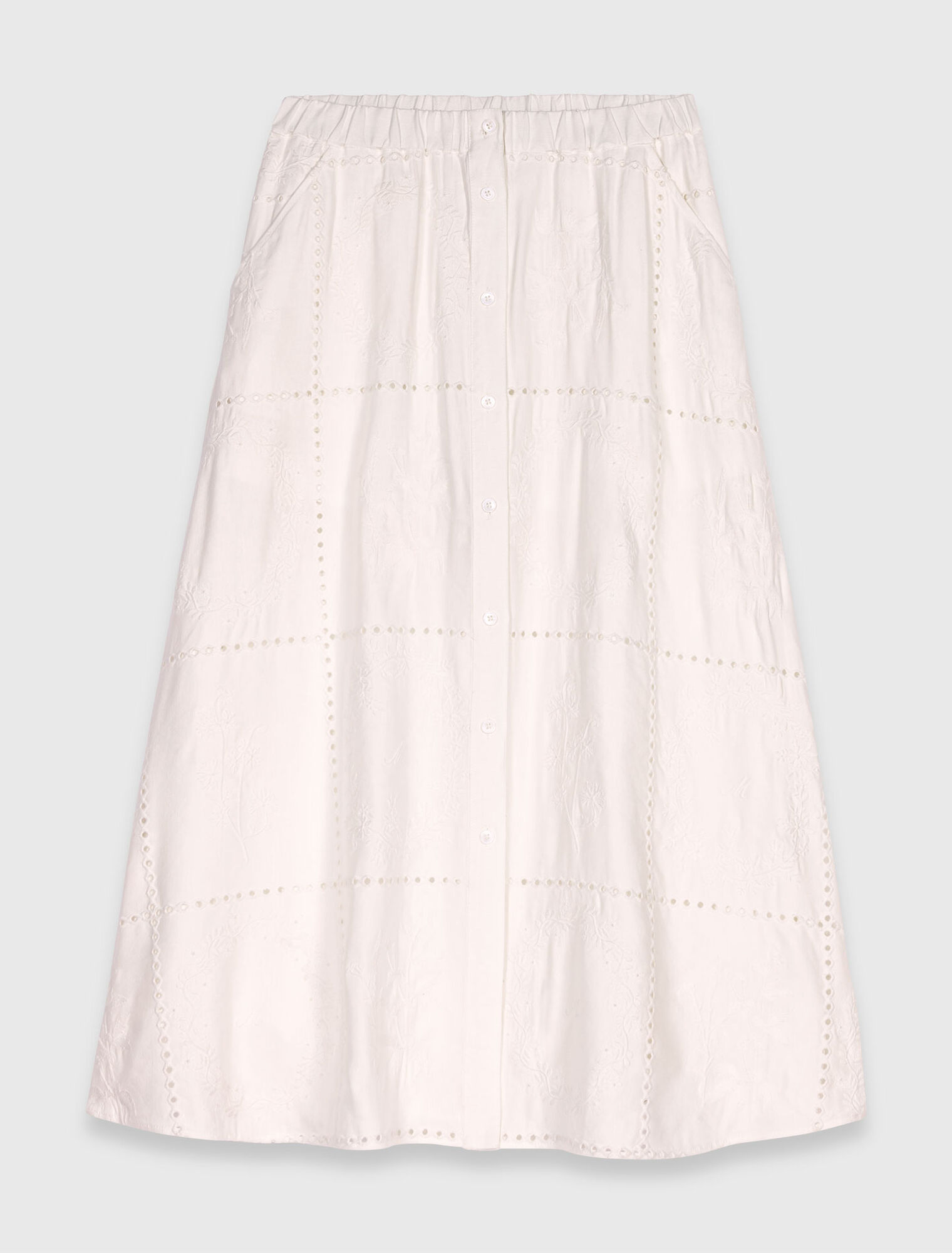 Falda midi bordada