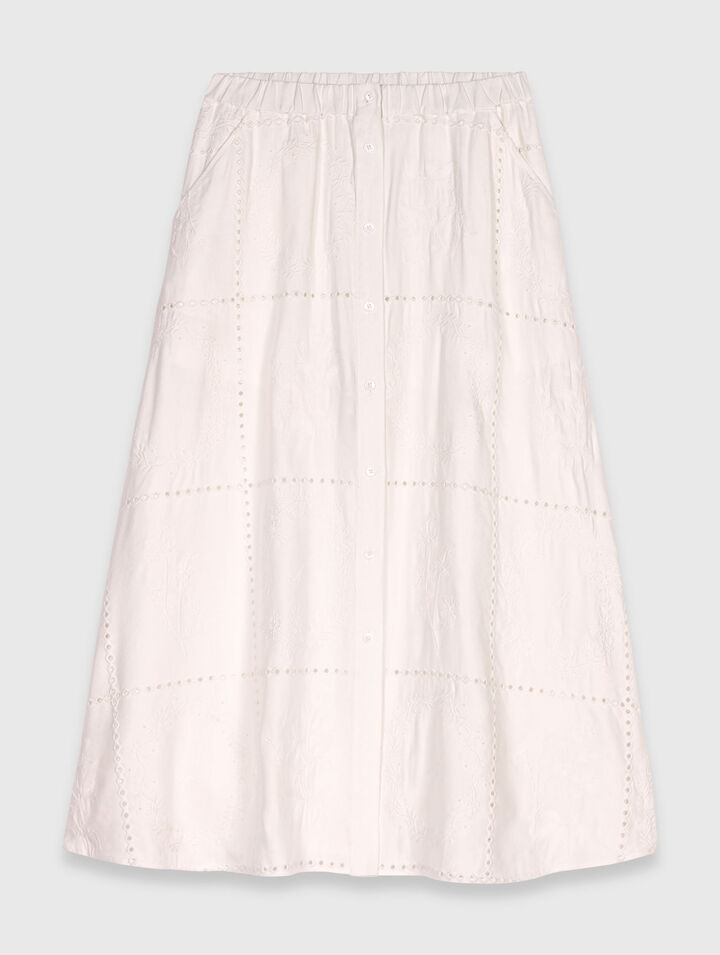Falda midi bordada
