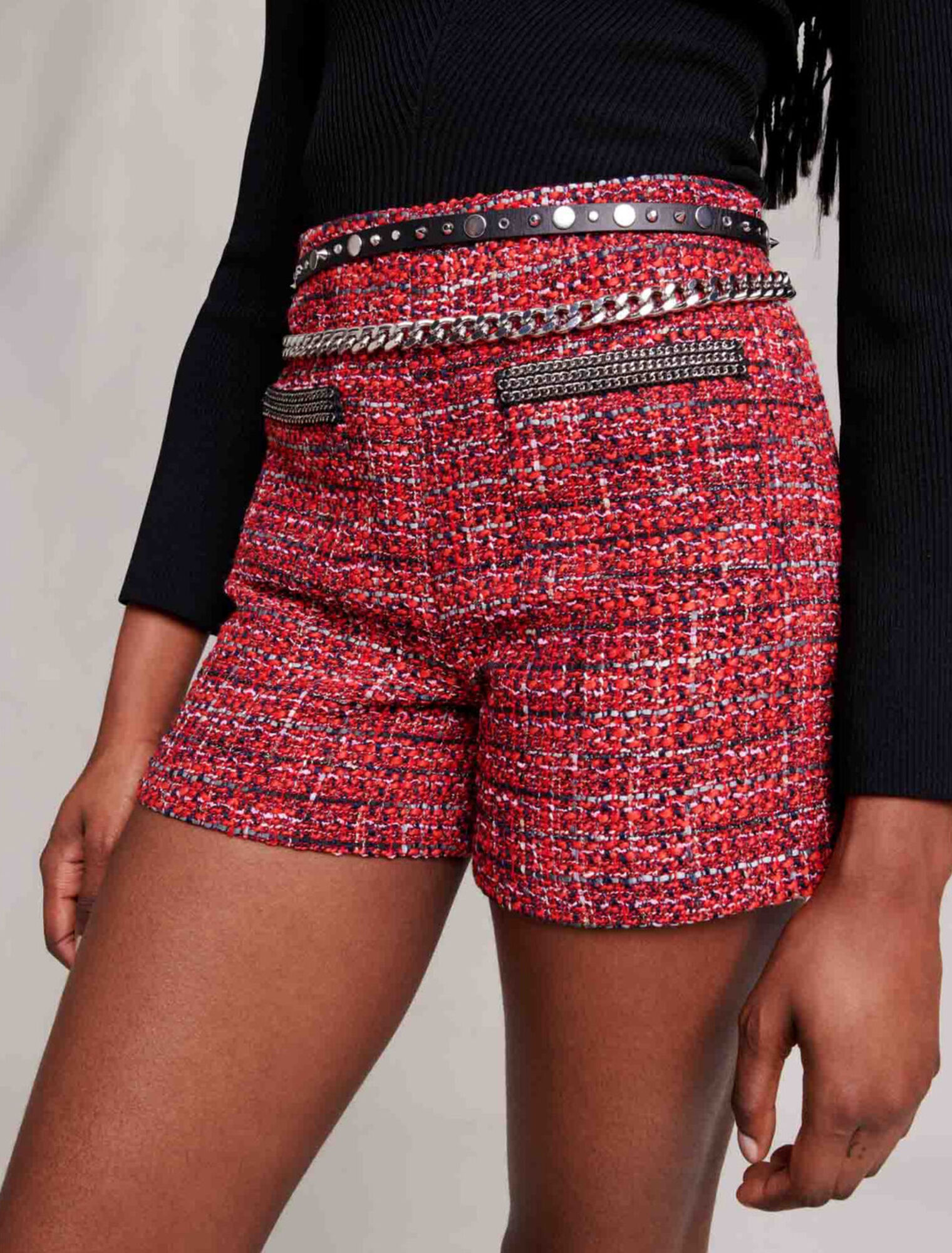 Pantalón corto de tweed