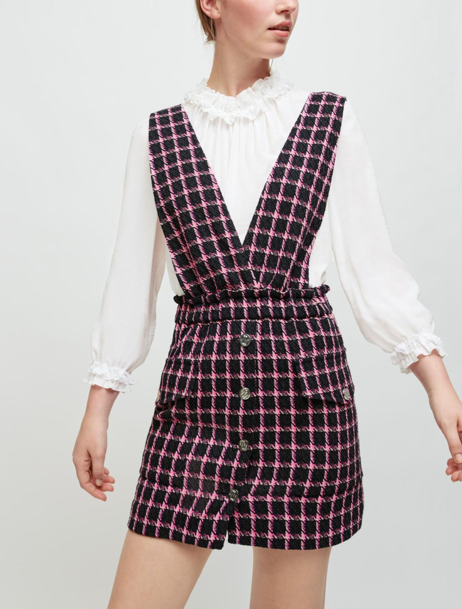 Vestido de cuadros sin tirantes