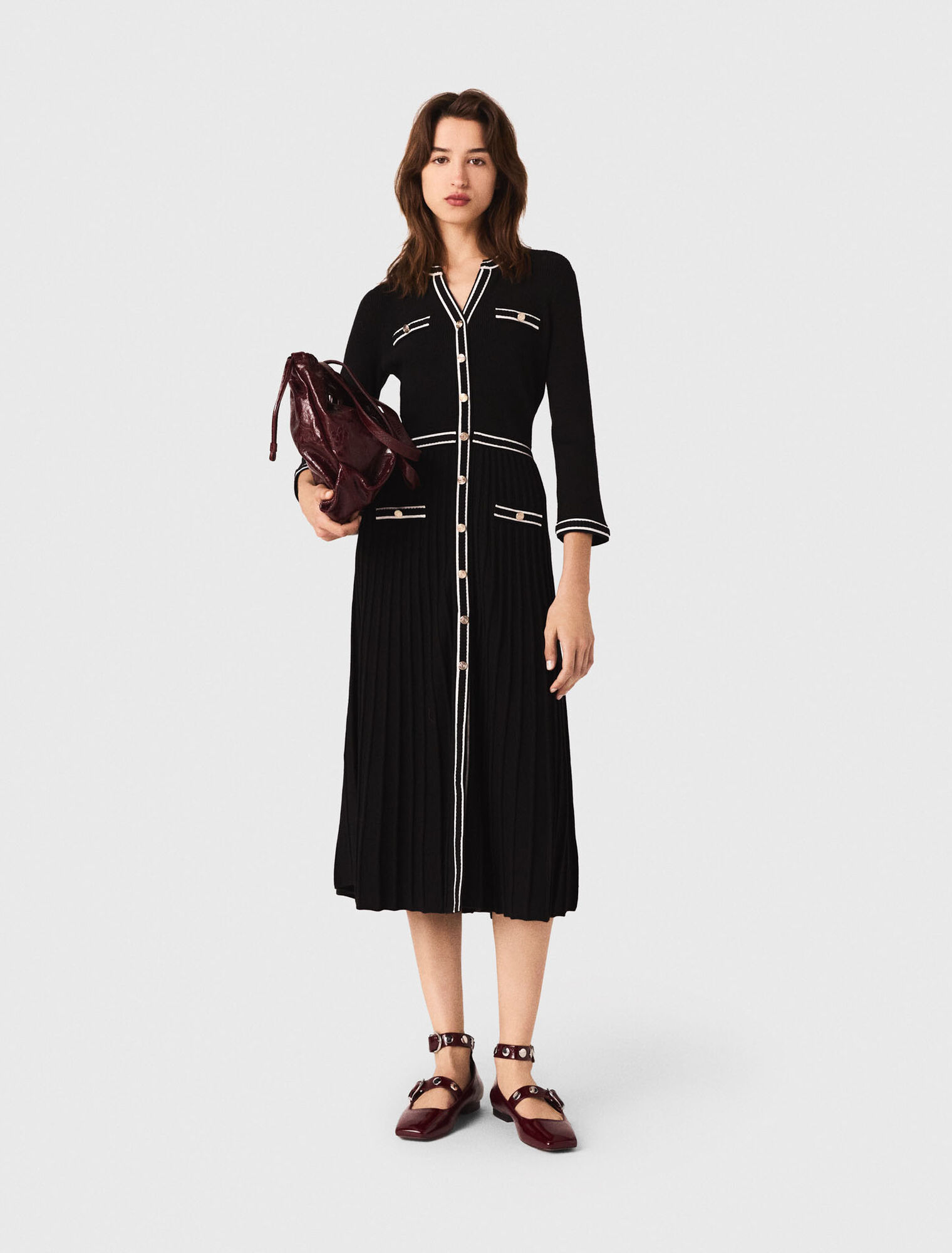 Vestido midi de punto