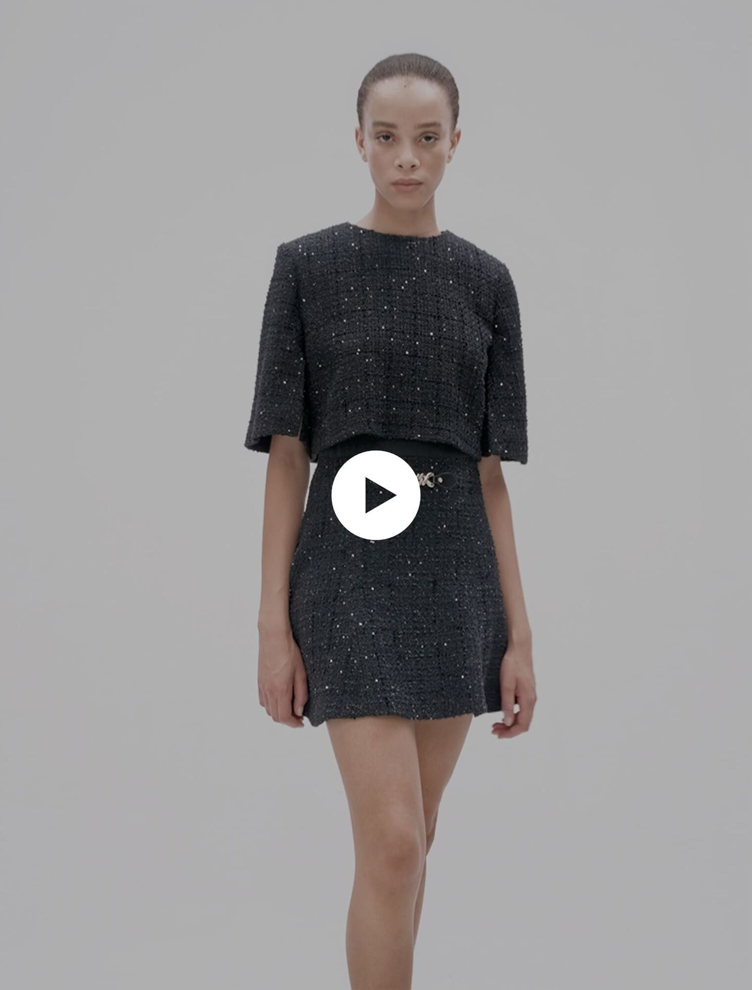 Vestido corto 2-en-1 de tweed