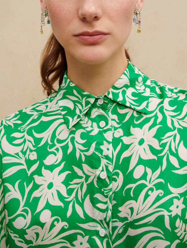 Camisa satinada estampada