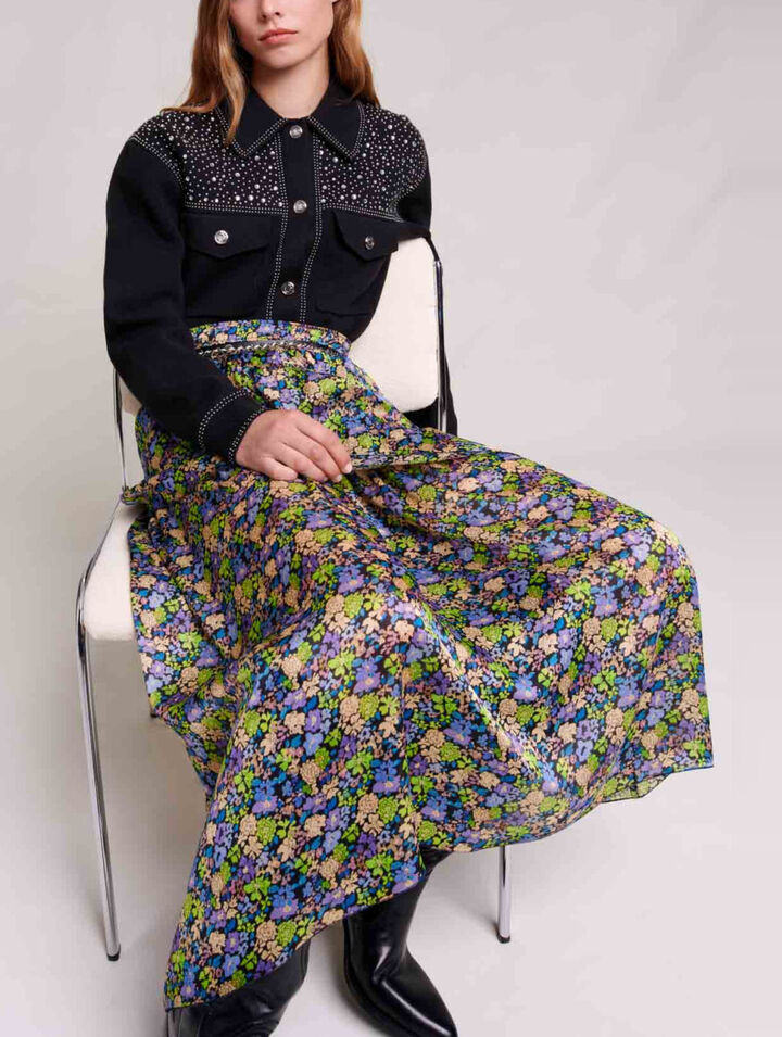 Falda larga de flores