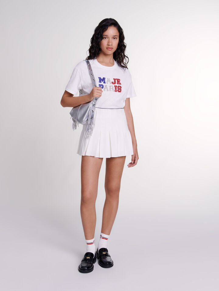 Falda short plisada