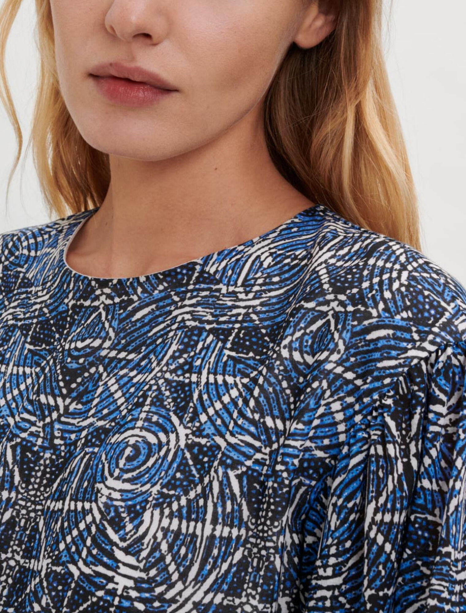 Vestido de gasa de algodón estampado