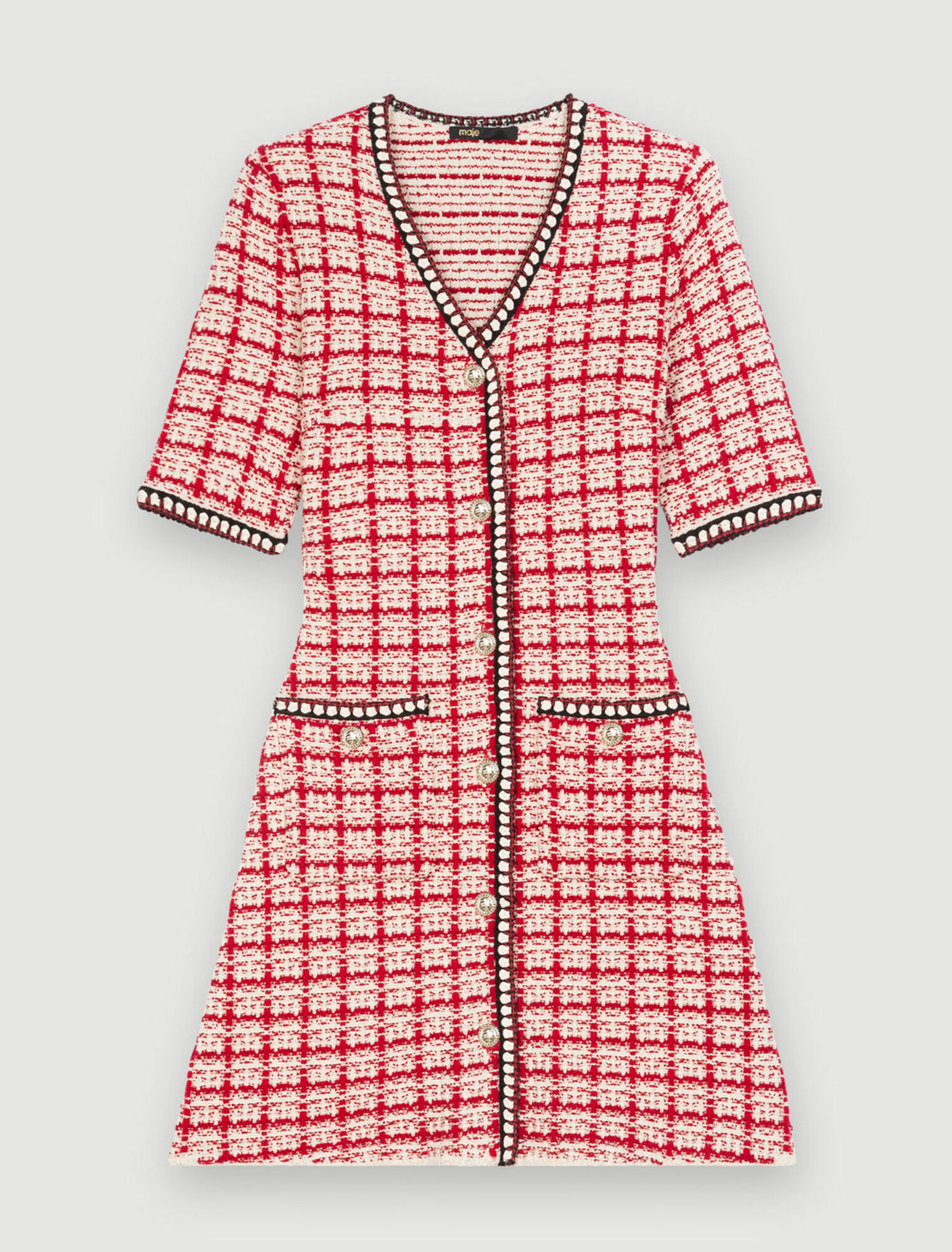 Vestido de punto estilo tweed de cuadros