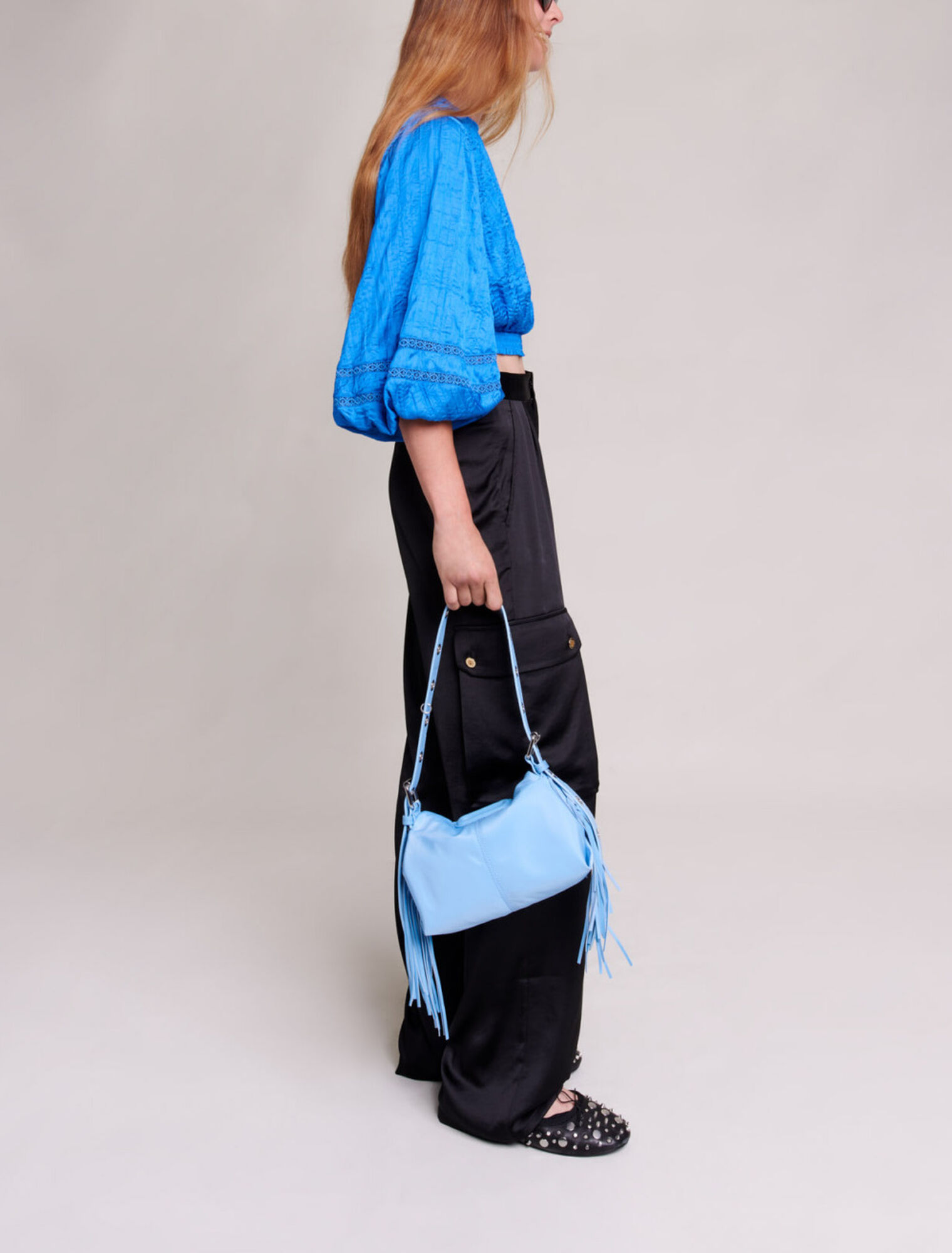 Pantalón cargo satinado