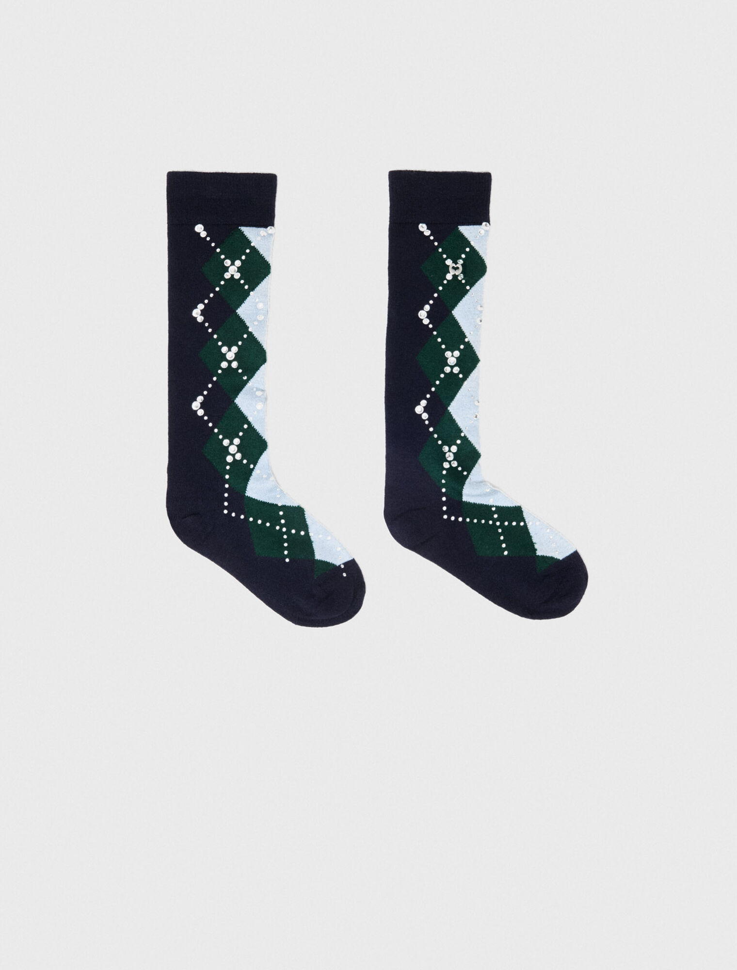 Calcetines altos argyle de lana