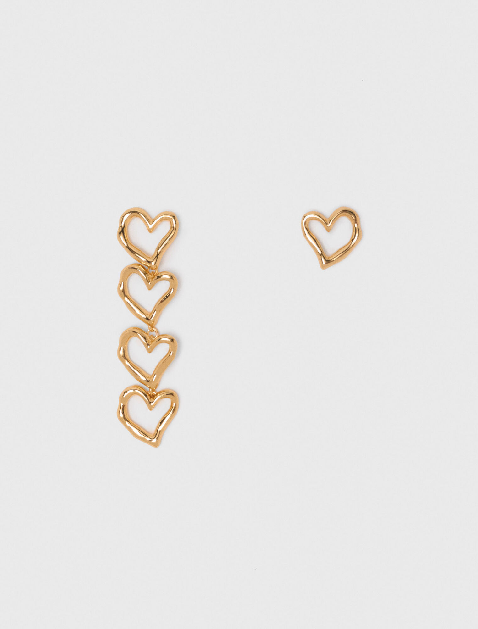 Pendientes de corazón asimétrico