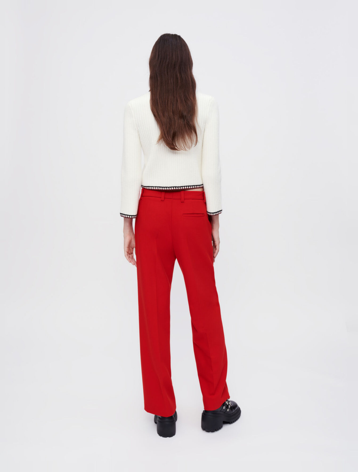 Pantalones de traje amplios rojos