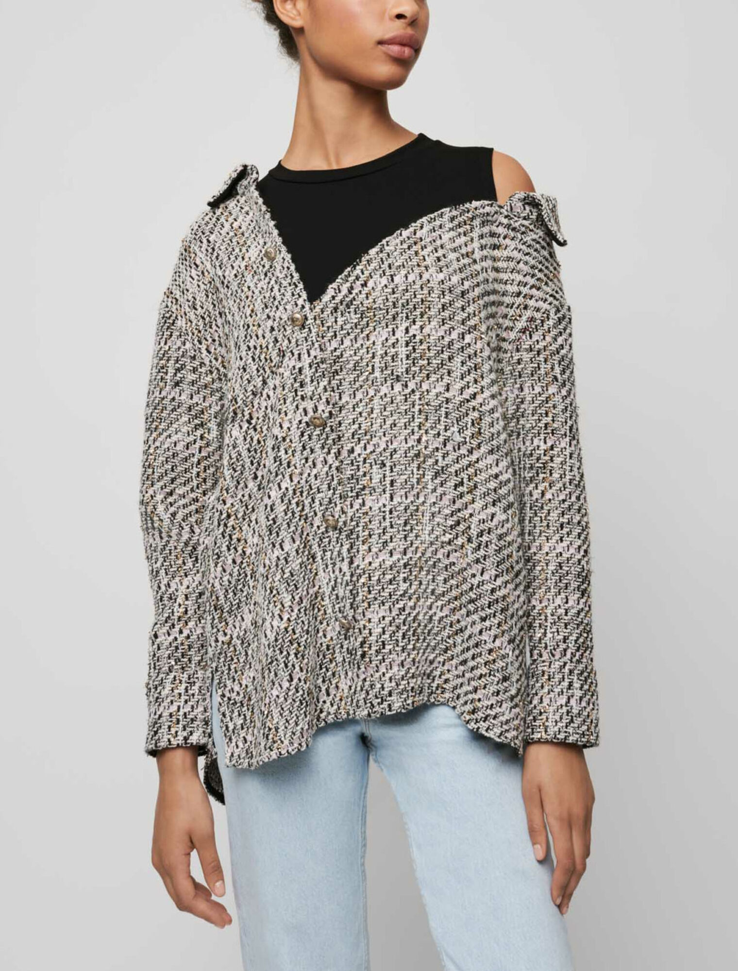 Camisa de tweed trampantojo