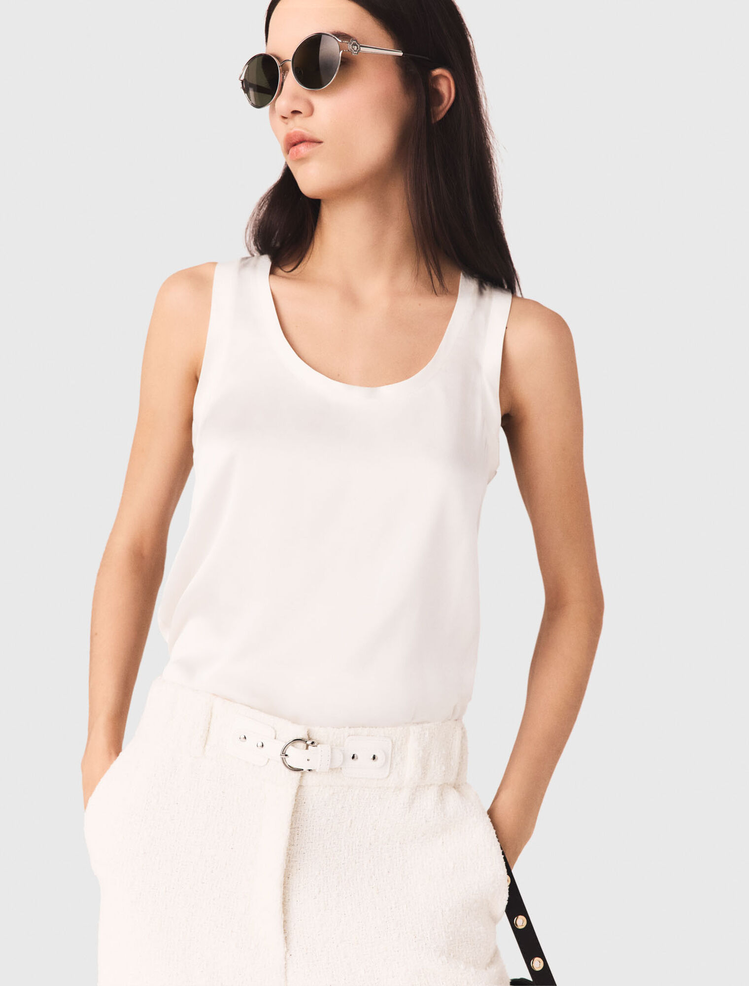 Camiseta de tirantes de seda