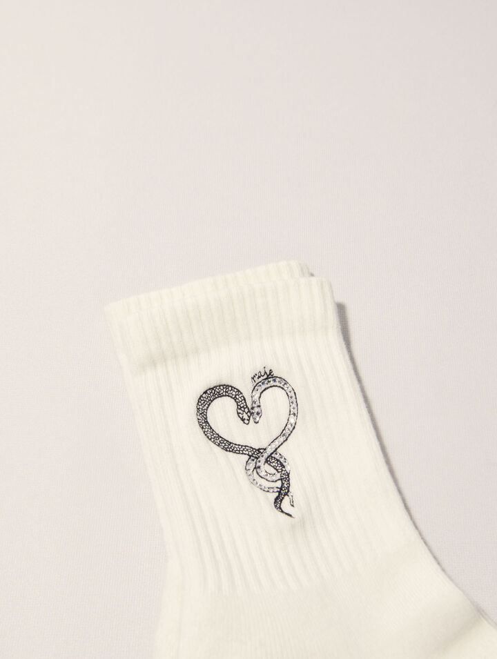 Calcetines bordados de strass