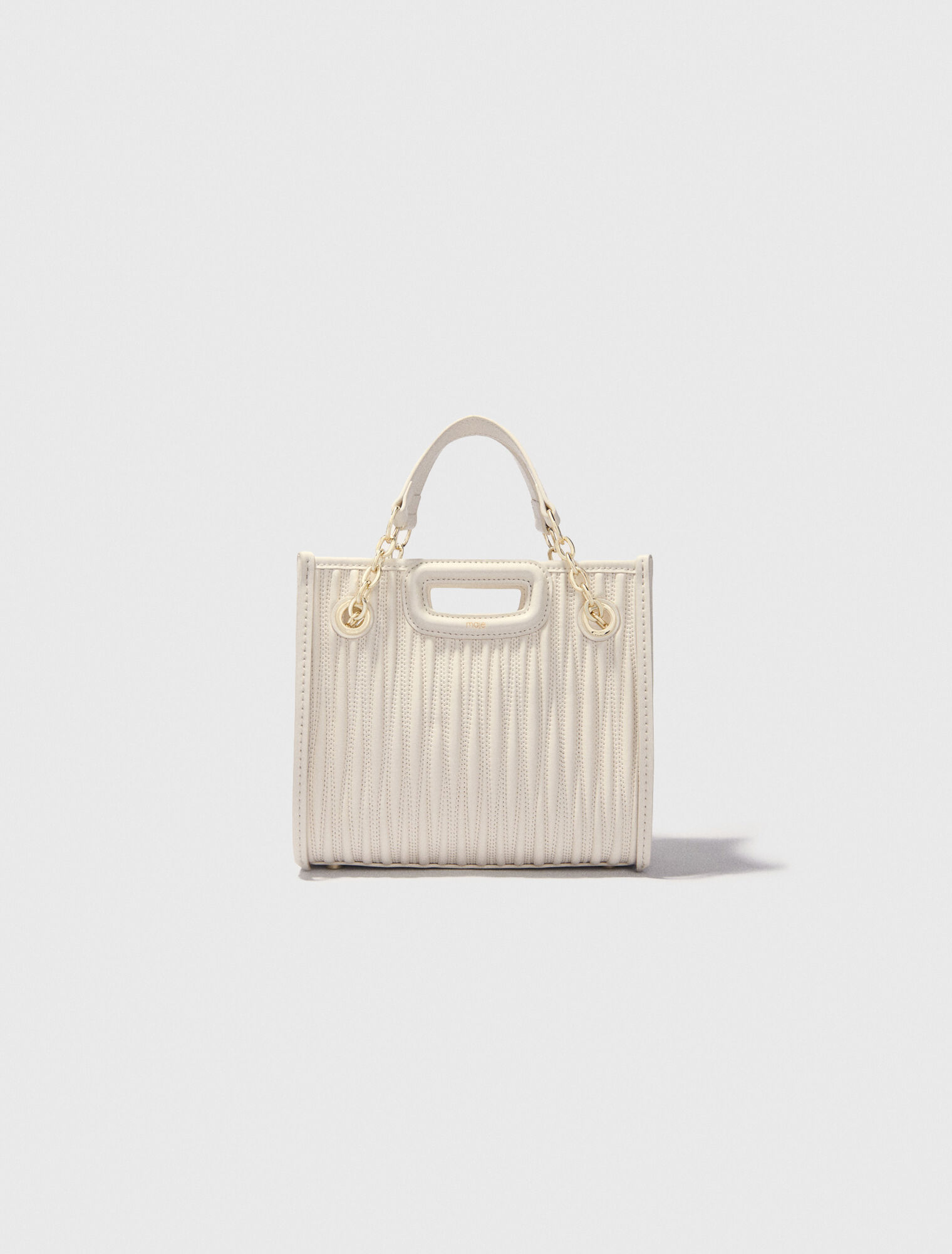 Bolso mini tote de piel acolchado