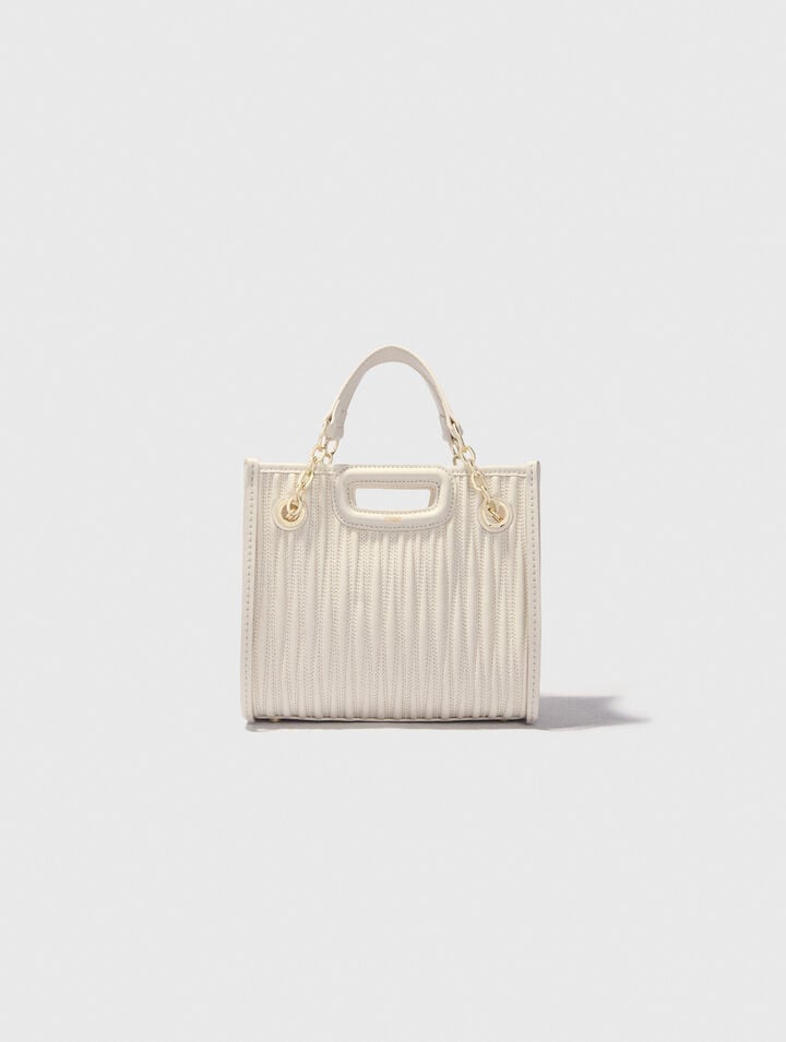 Bolso mini tote de piel acolchado