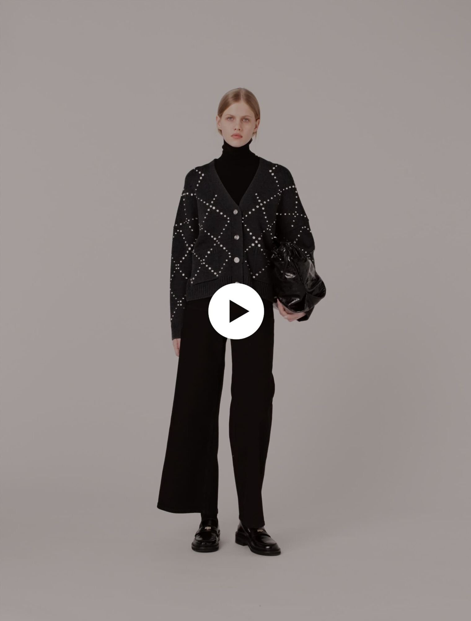 Cárdigan de cuadros con strass