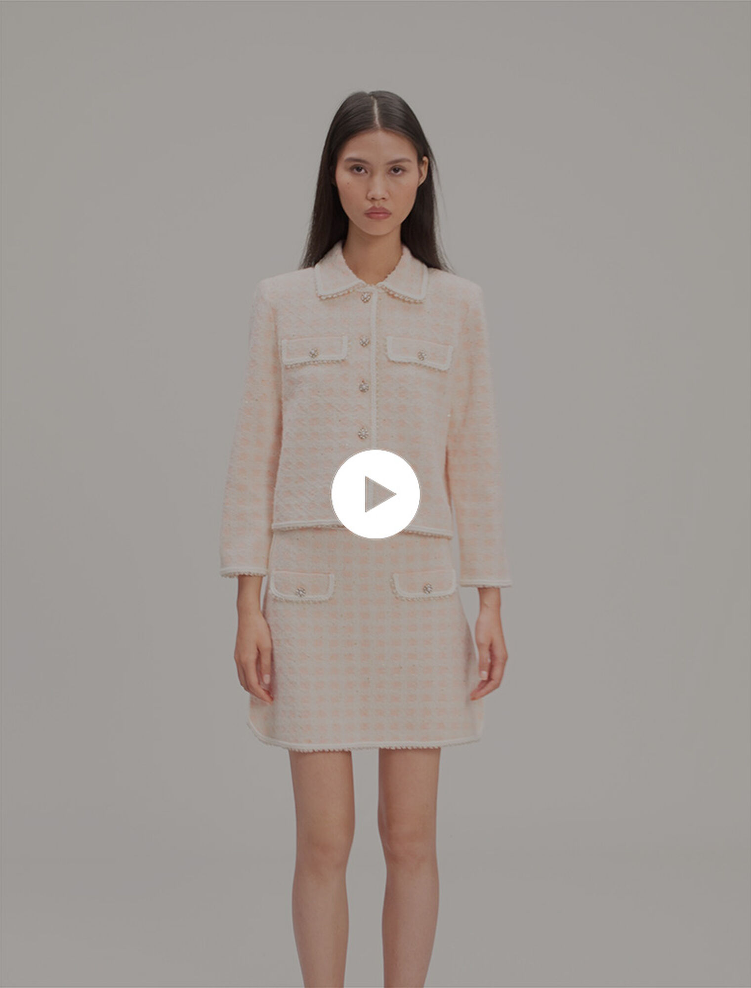 Chaqueta de punto efecto tweed
