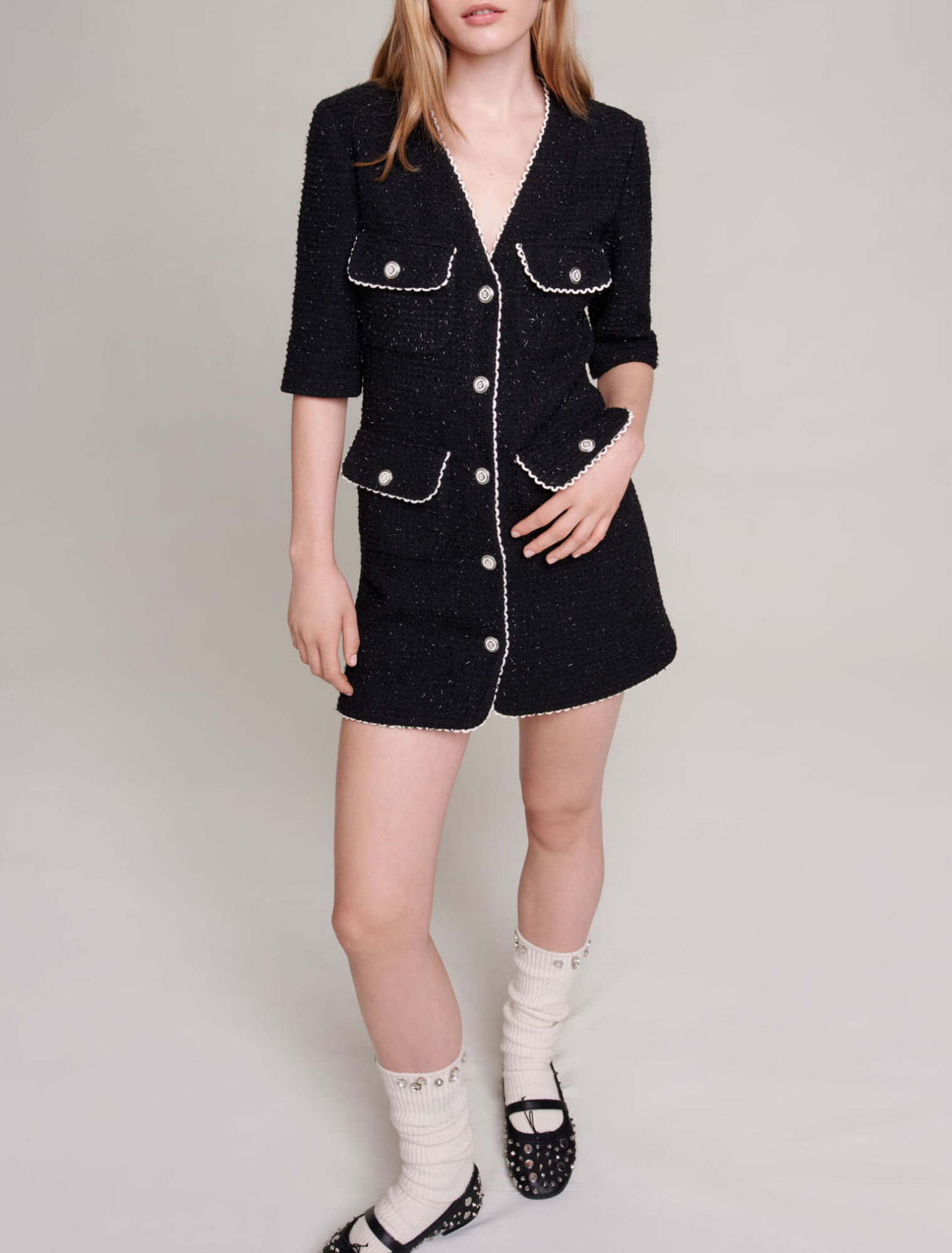 Vestido corto de tweed