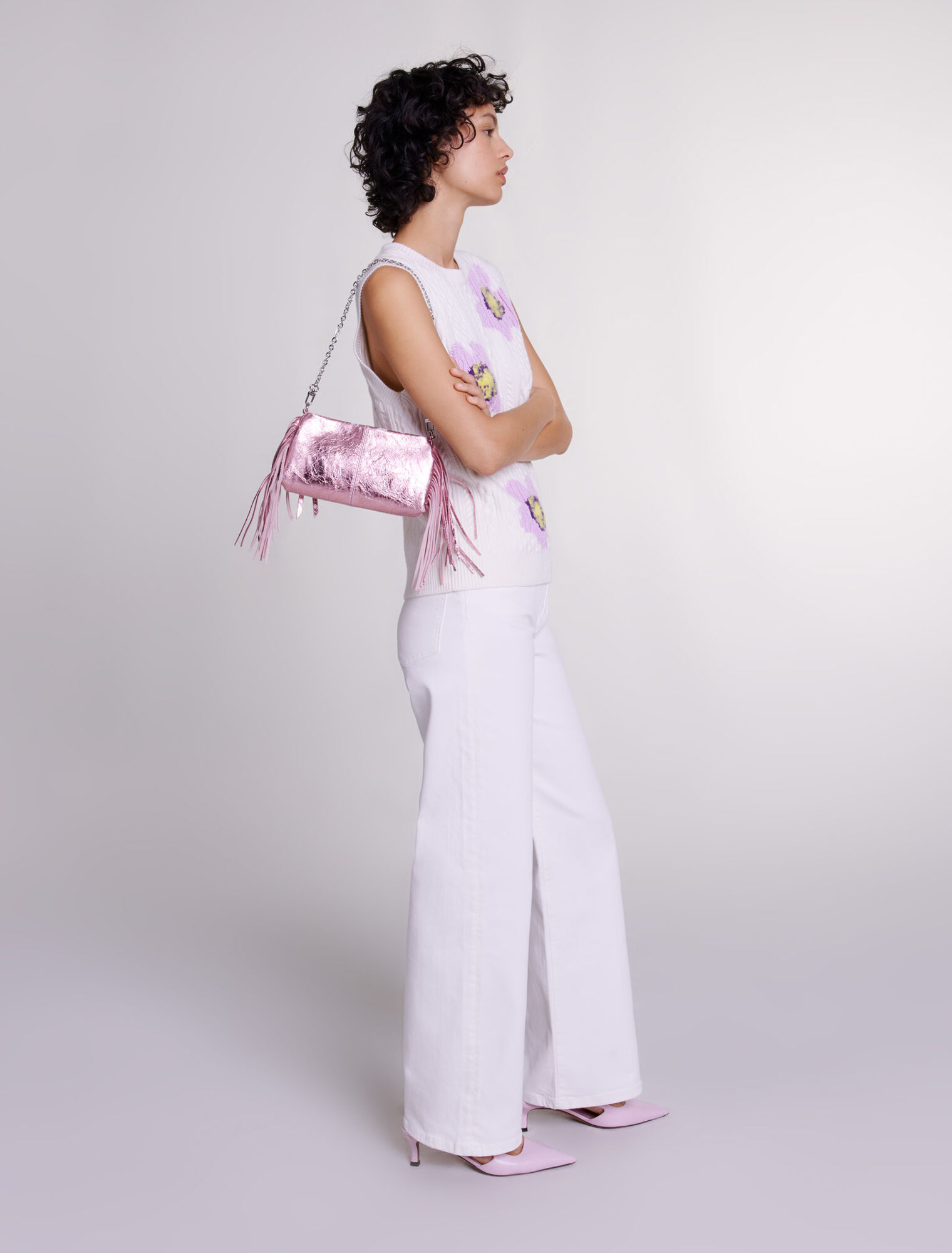 Bolso Miss M pouch piel metalizada