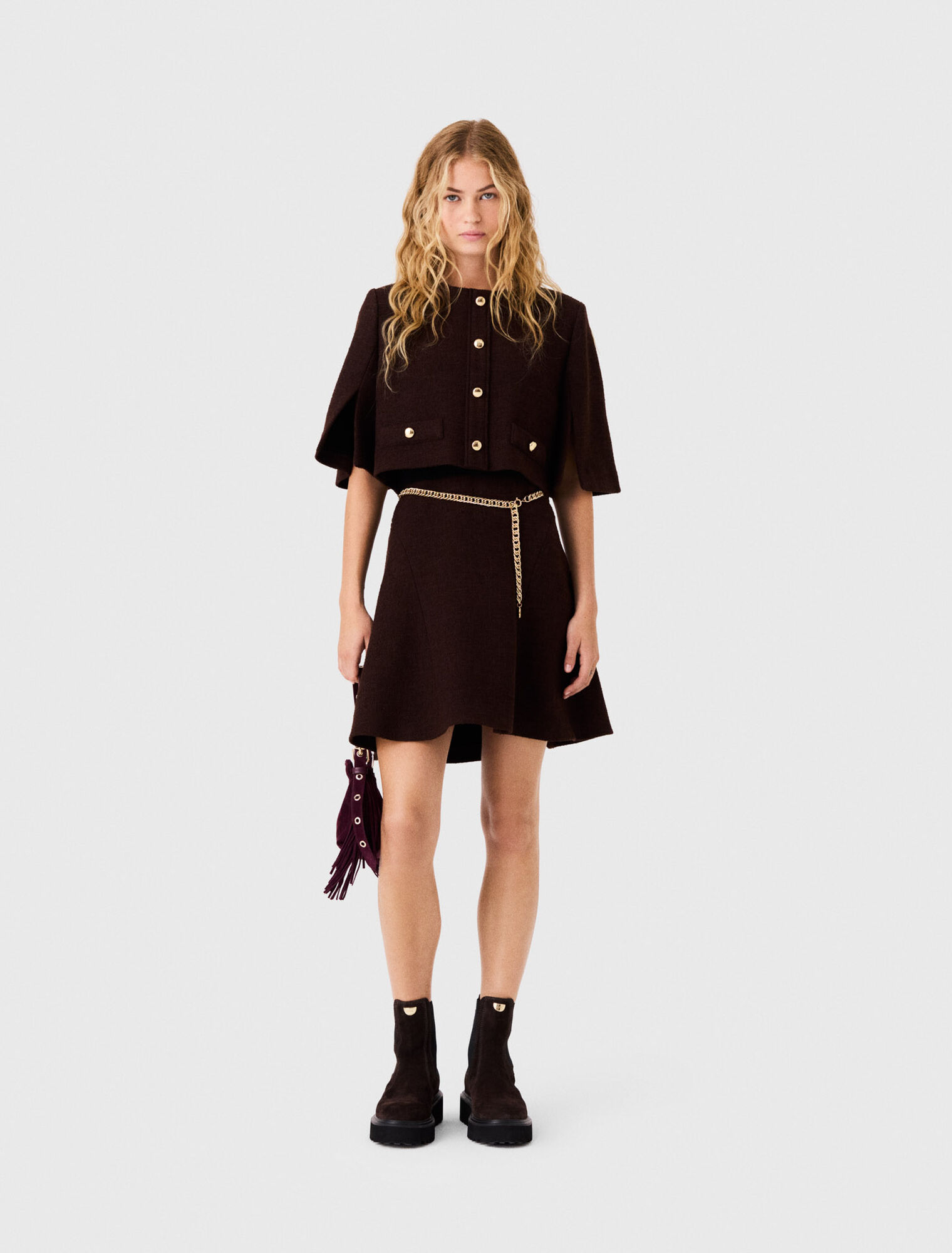 Vestido capa 2 en 1 de tweed