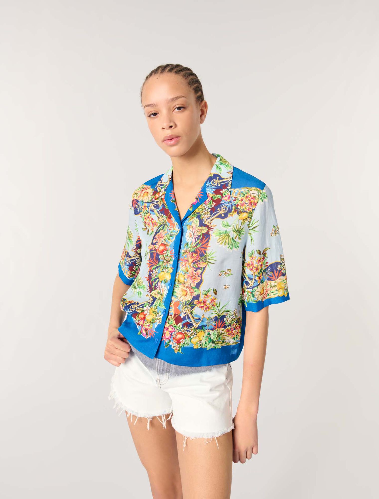 Camisa corta estampada