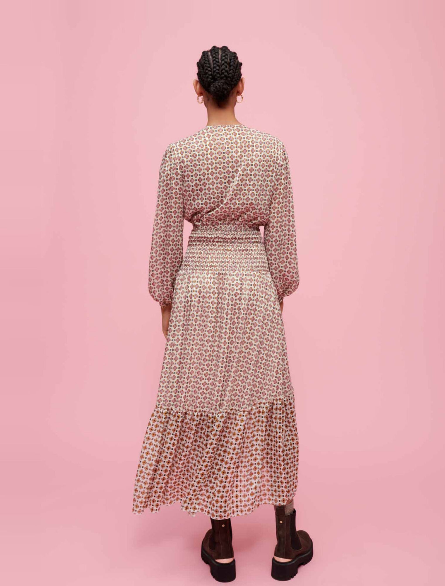Vestido de gasa estampada