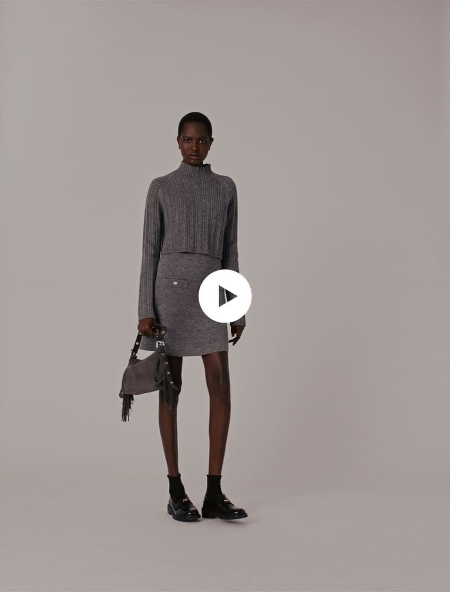 Vestido de punto con jersey extraíble
