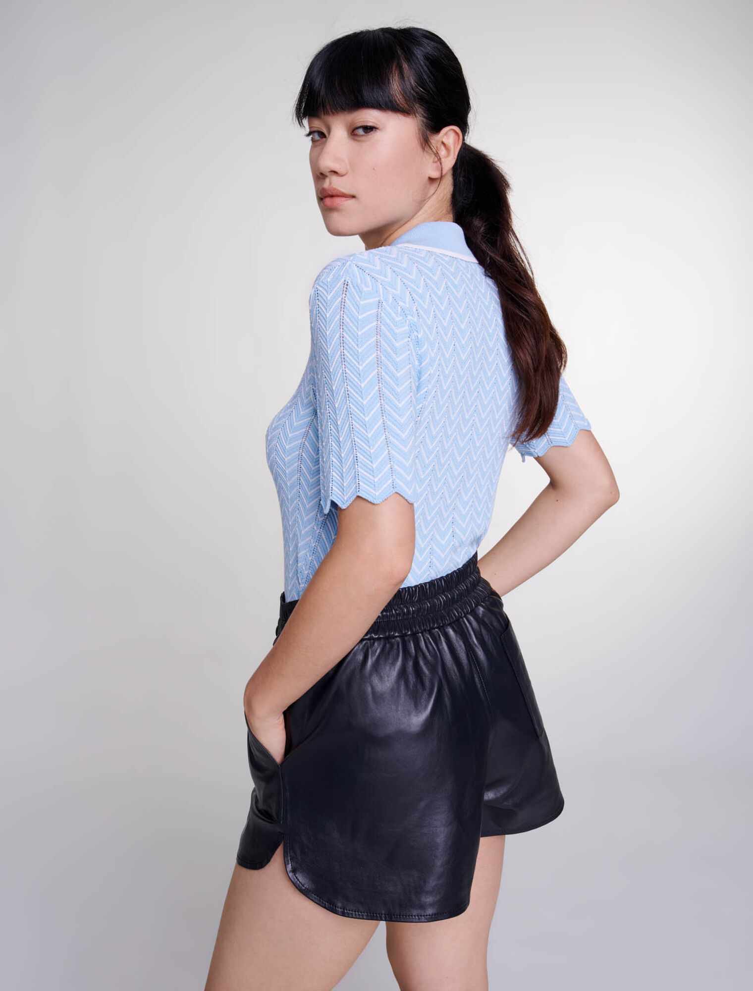 Pantalón corto de cuero