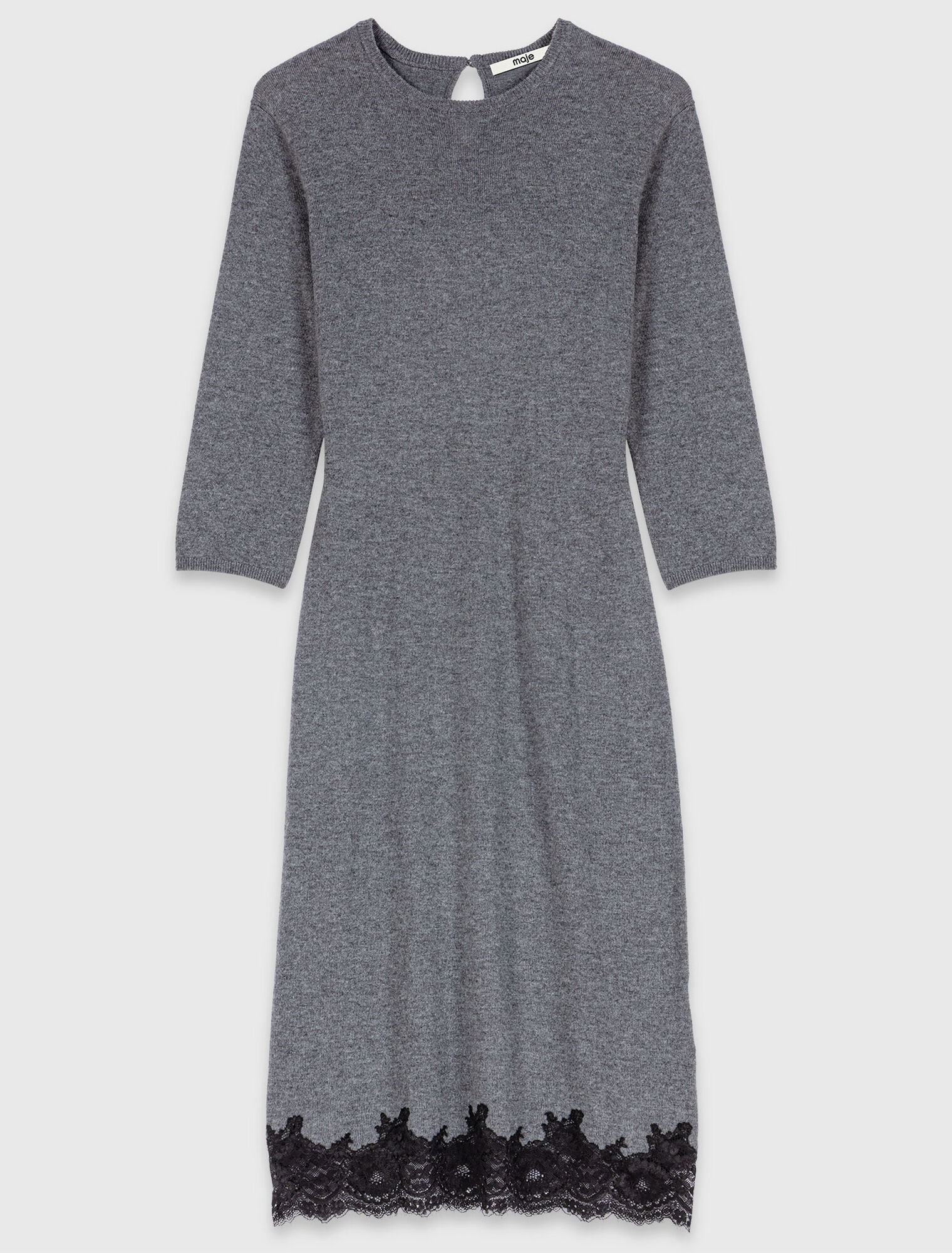 Vestido con panel de encaje
