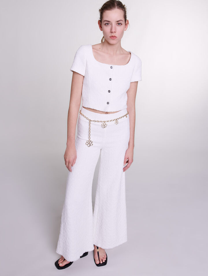 Pantalón ancho de tweed