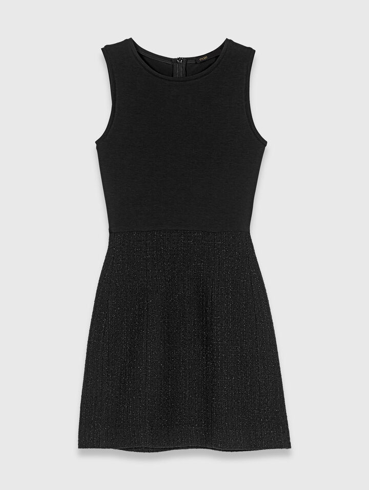 Vestido 2 en 1 de tweed brillante