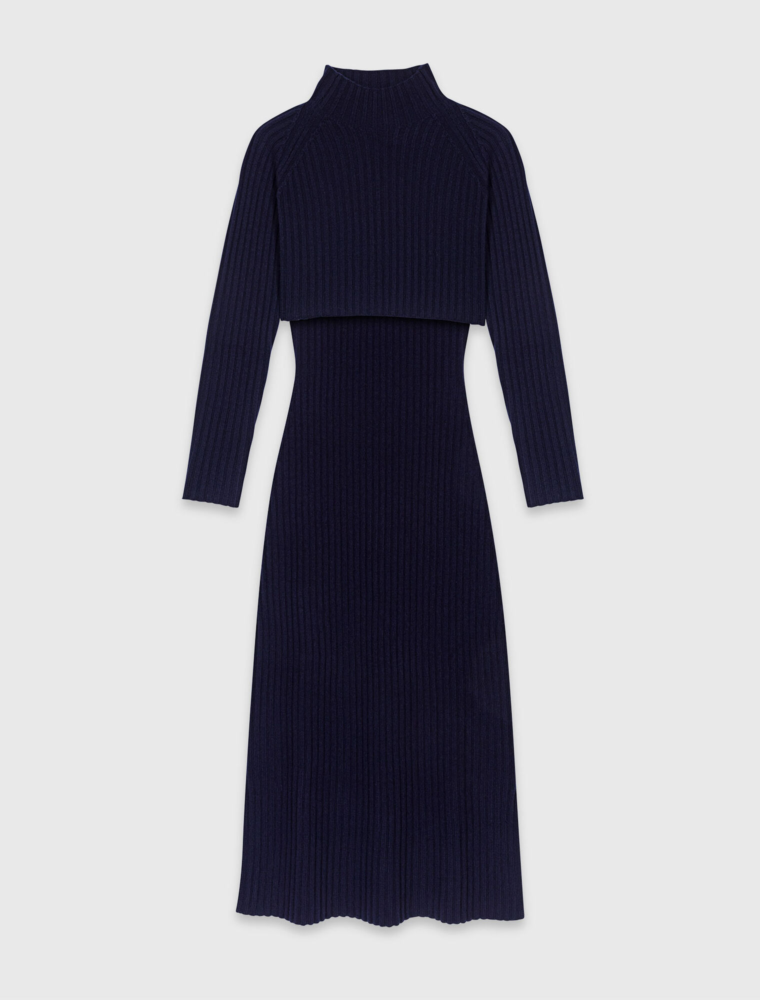 Vestido de punto con jersey desmontable