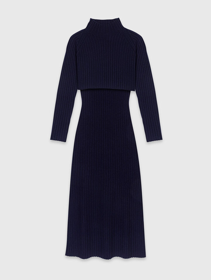 Vestido de punto con jersey desmontable