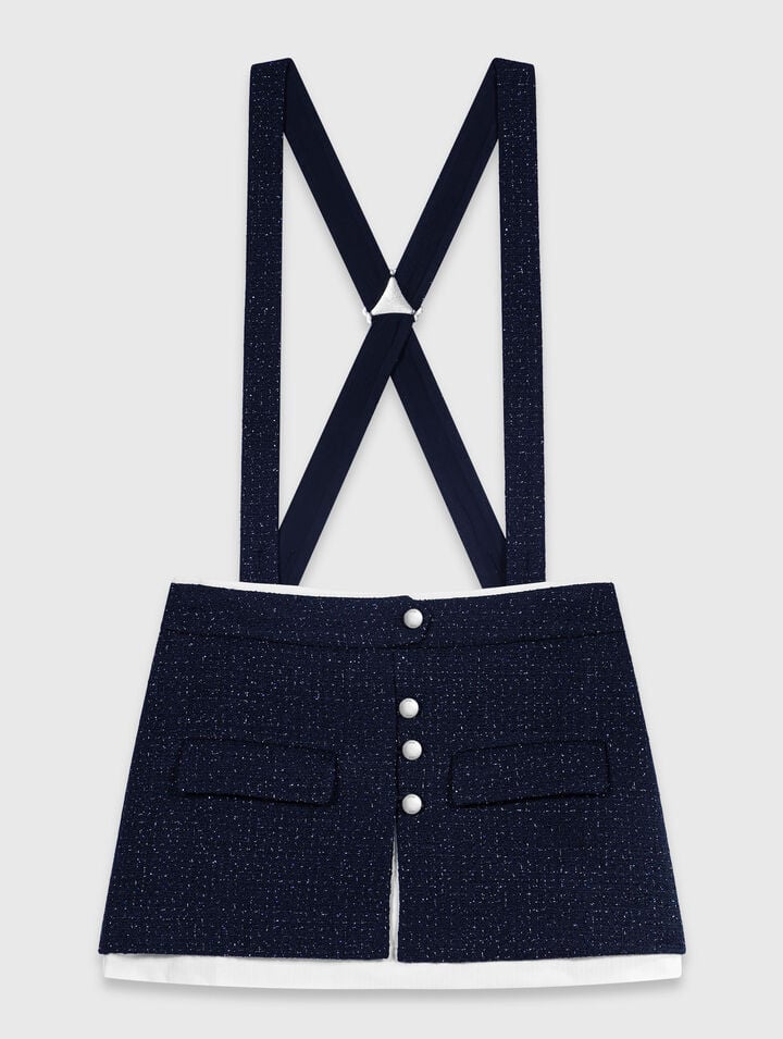 Short de tweed con contraste
