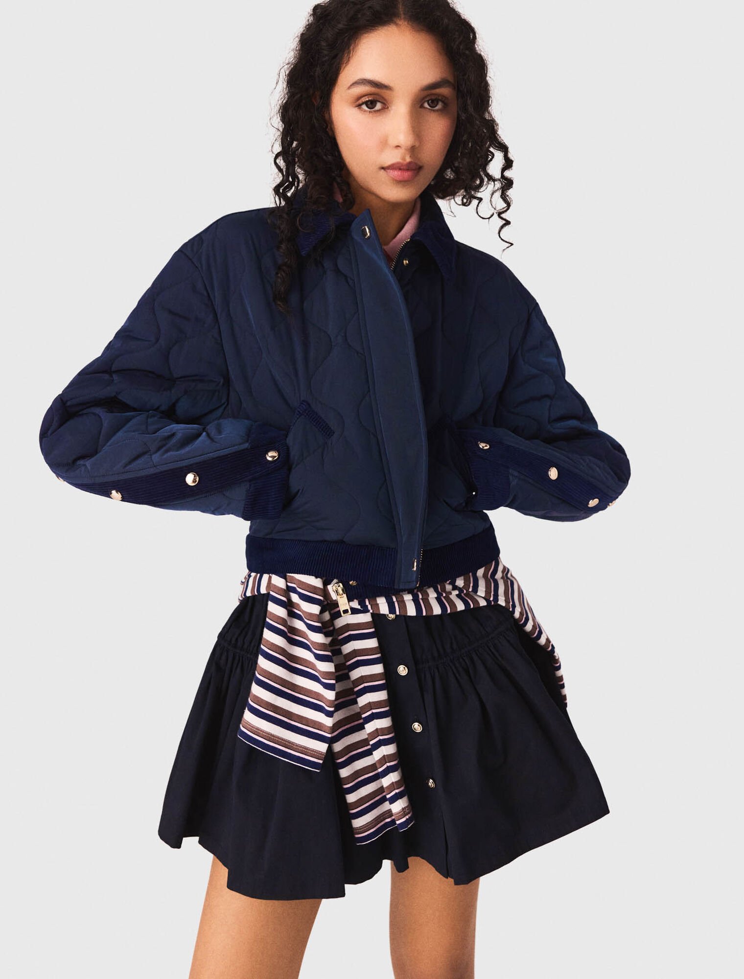 Cazadora acolchada con terciopelo