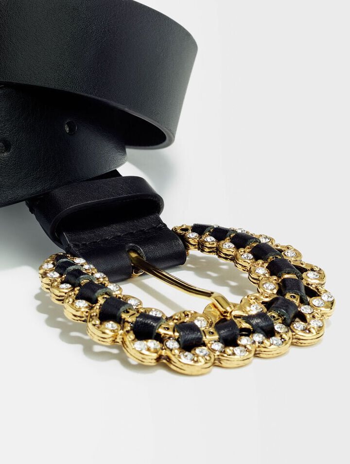 Cinturón con hebilla de strass