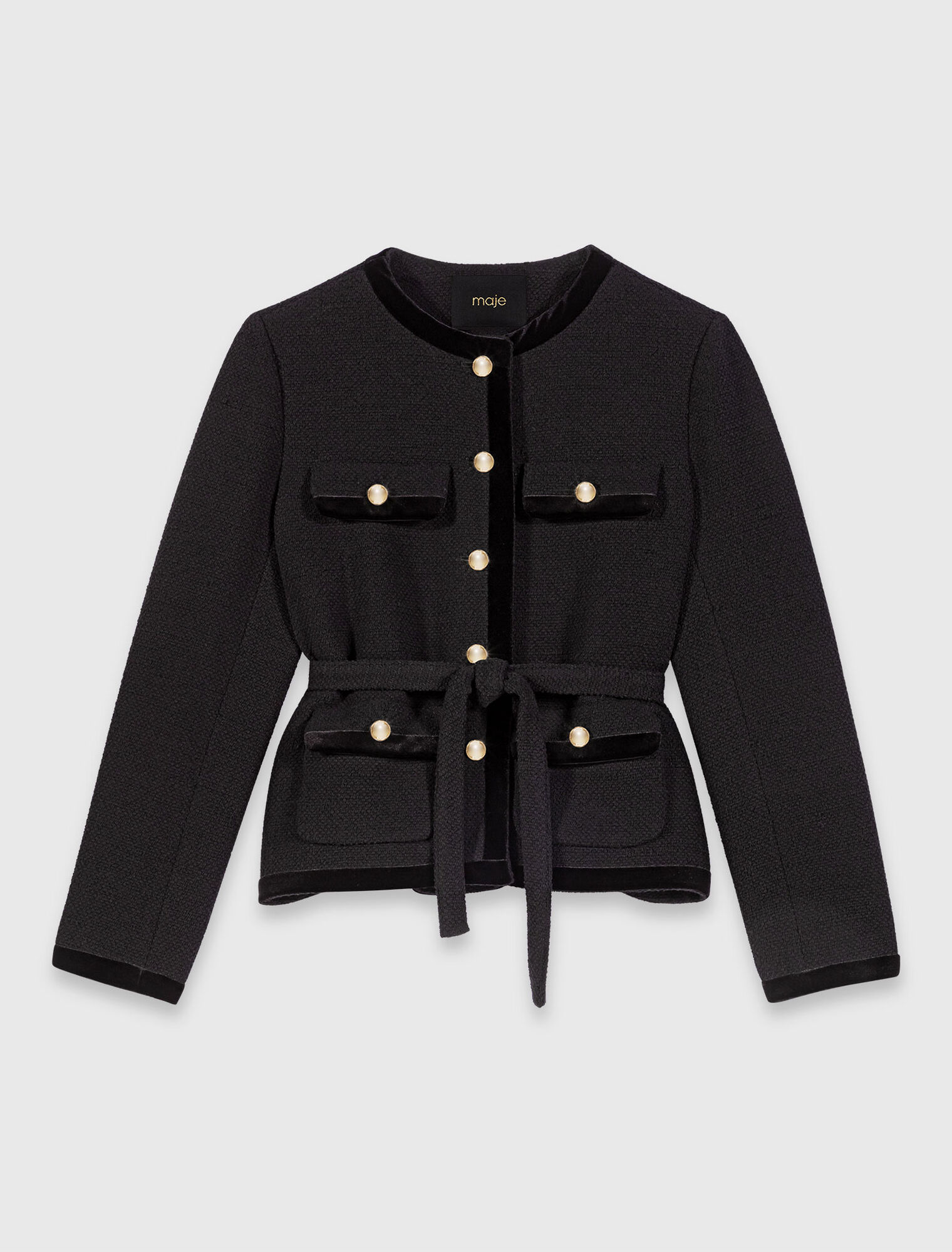 Chaqueta larga de tweed