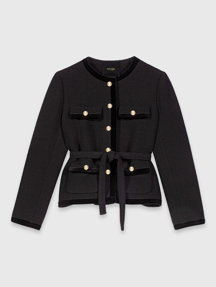 Chaqueta larga de tweed