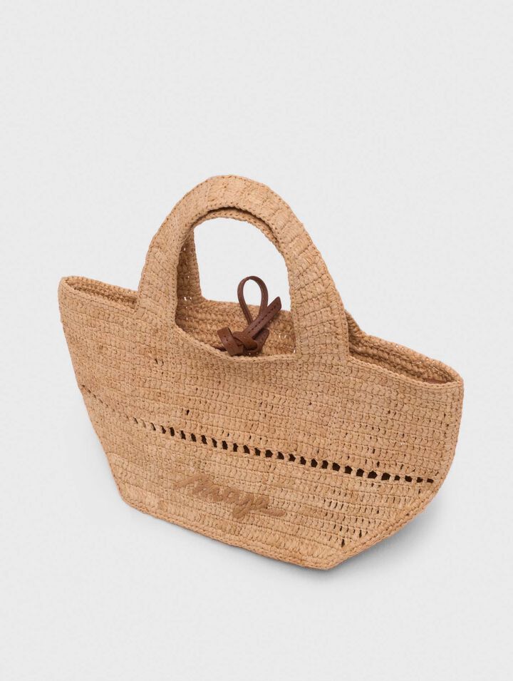 Minibolso cabás en rafia natural