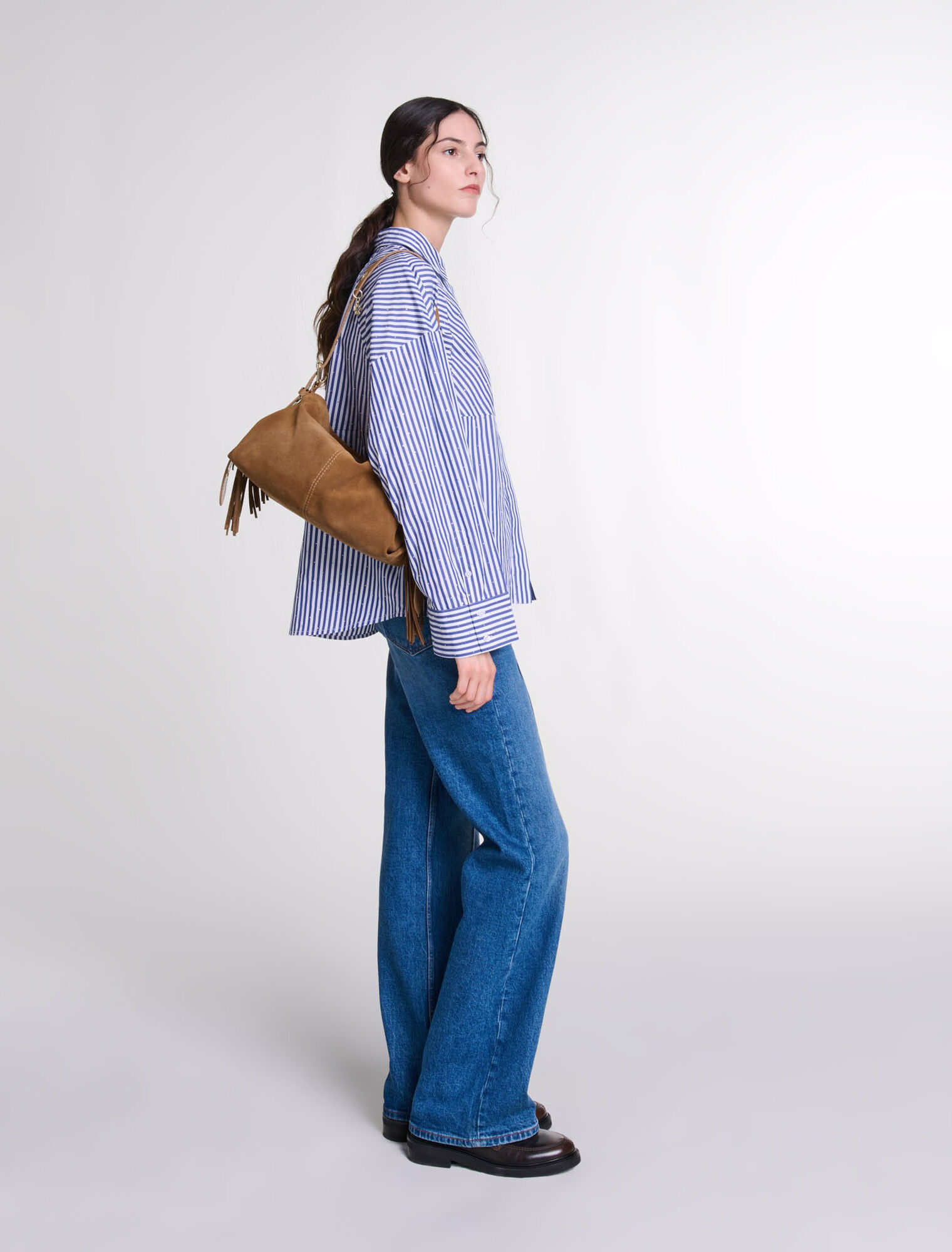 Camisa de rayas con pedrería