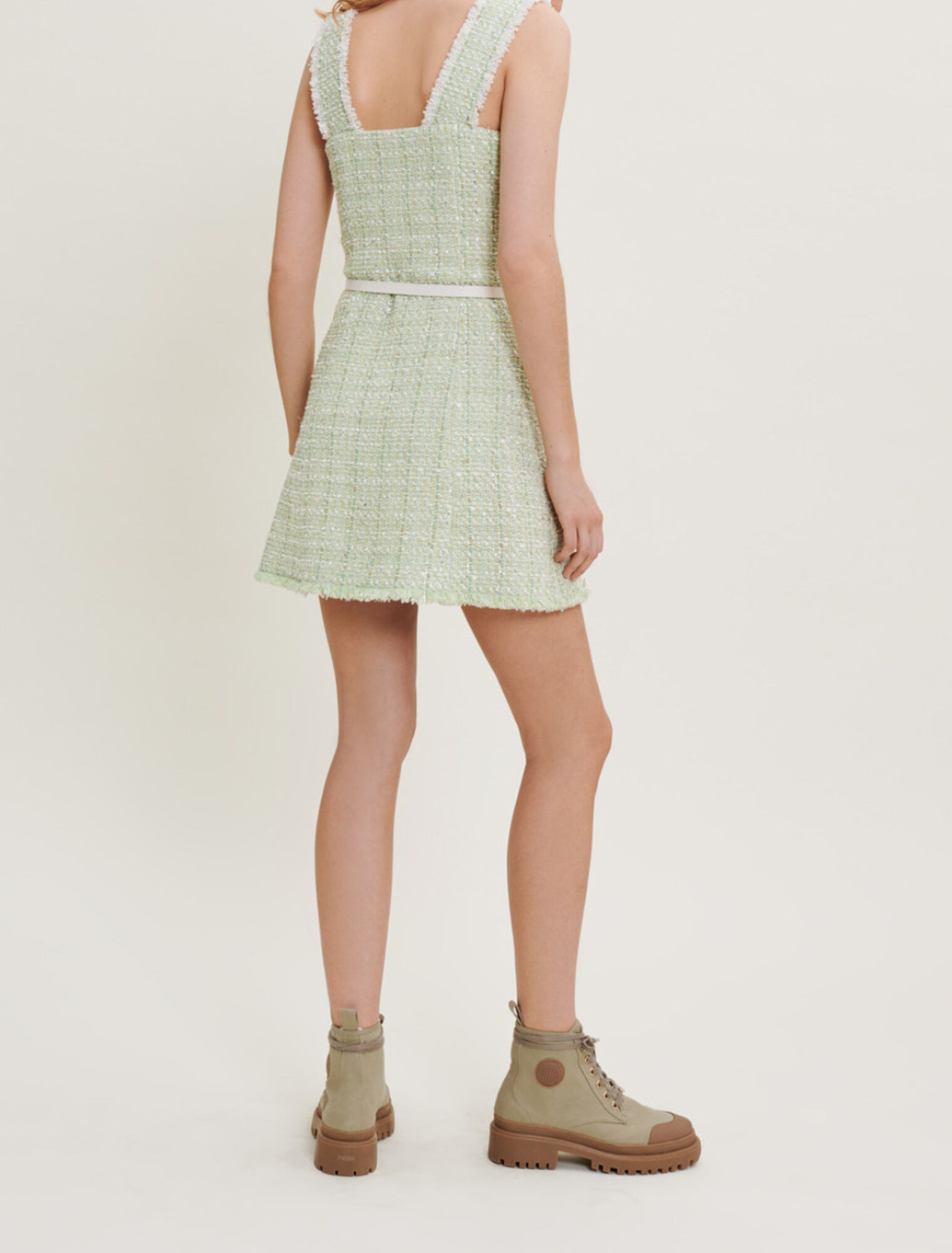 Vestido de tweed brillante
