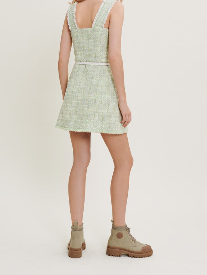Vestido de tweed brillante
