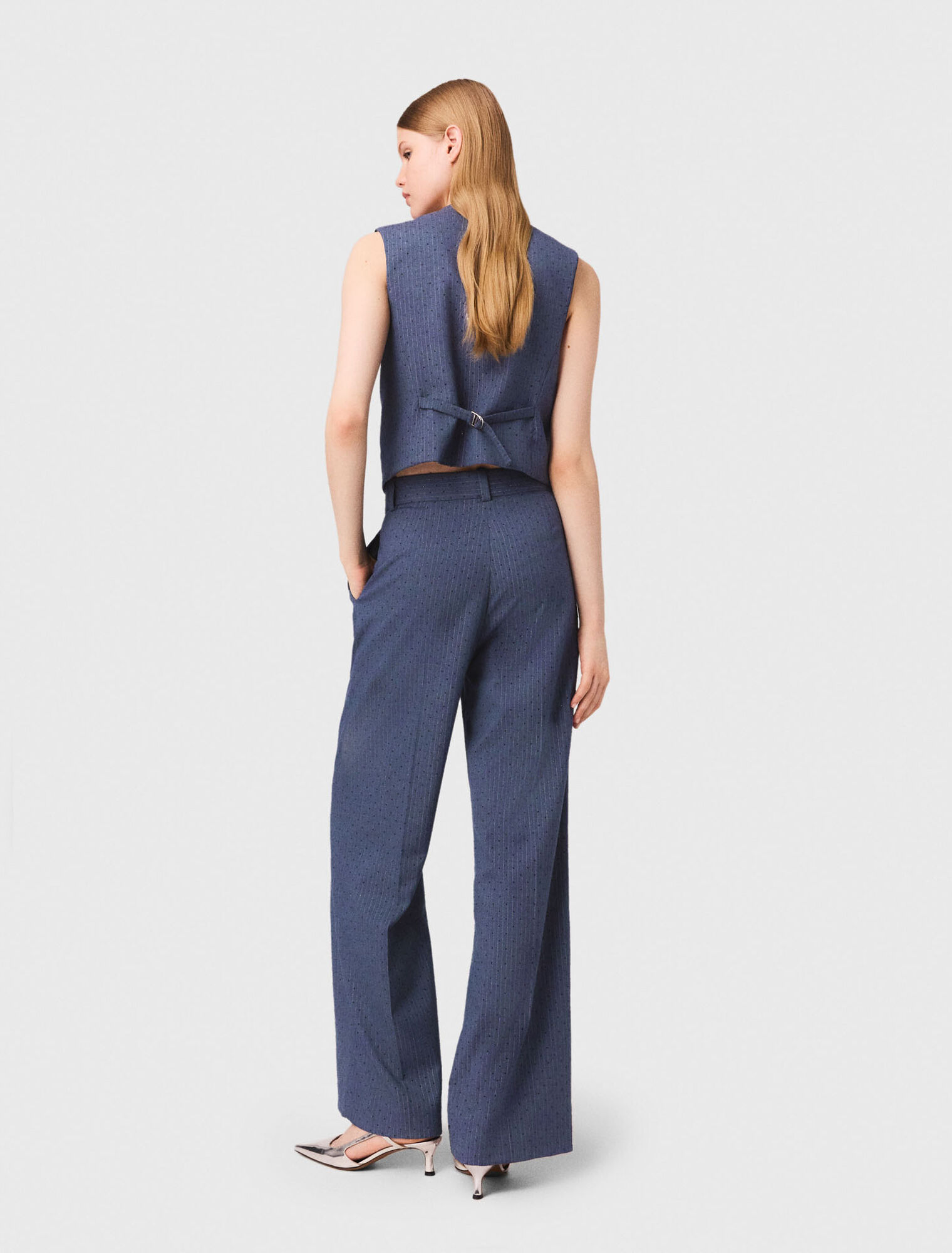 Pantalón de traje con strass