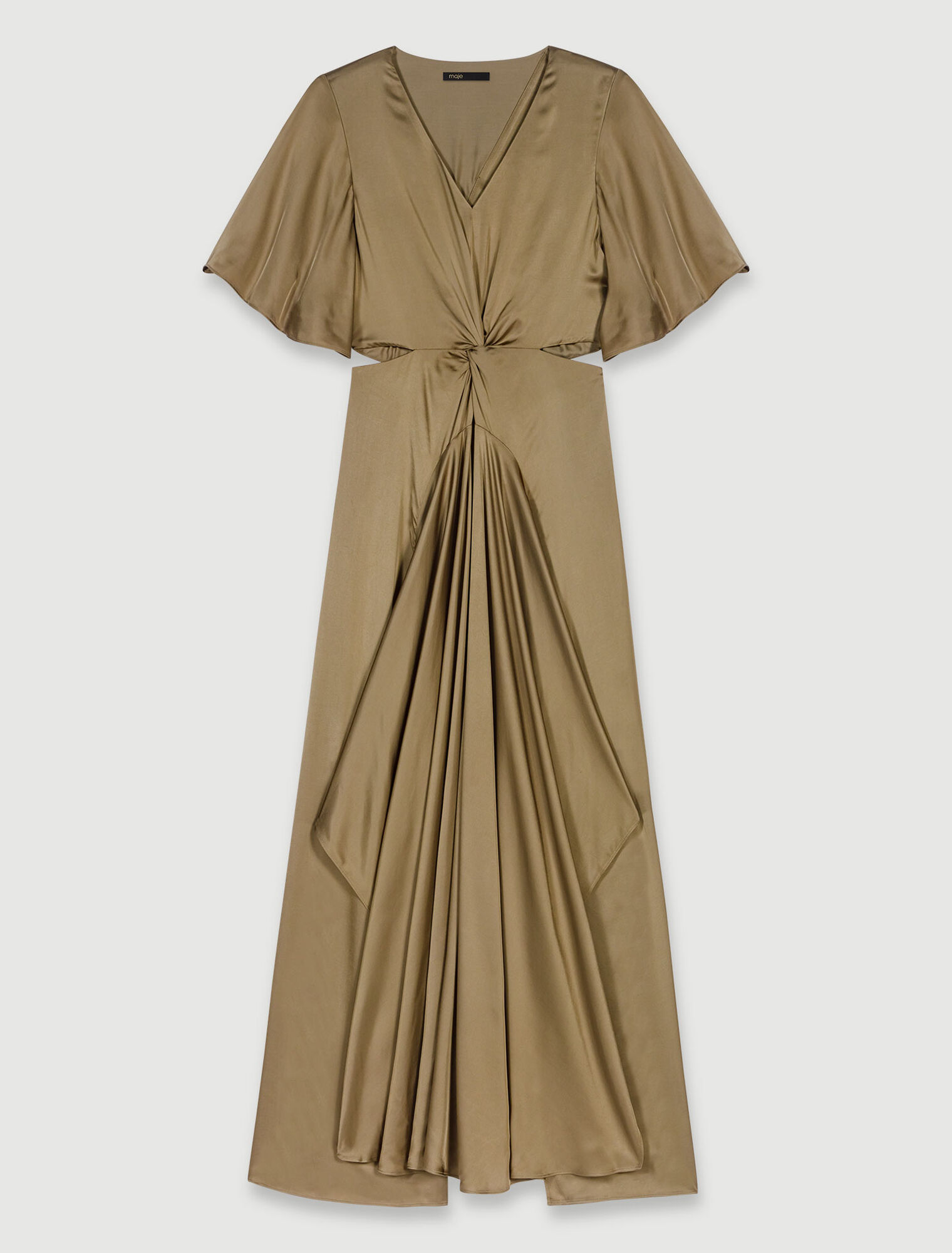 Vestido largo de satén calado