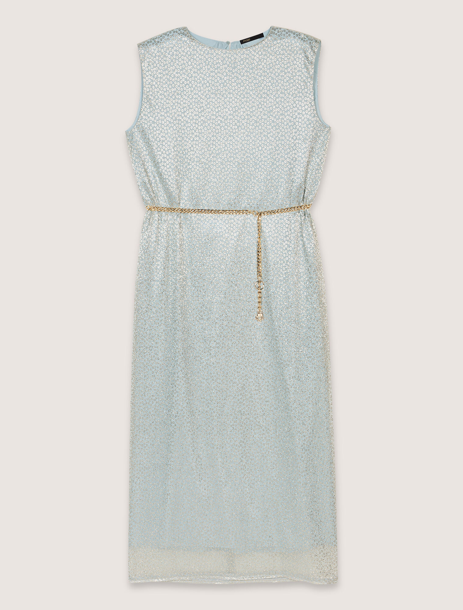 Vestido largo con capa de lurex