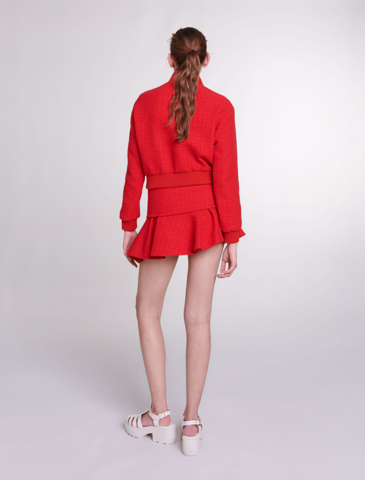 Cazadora corta de tweed