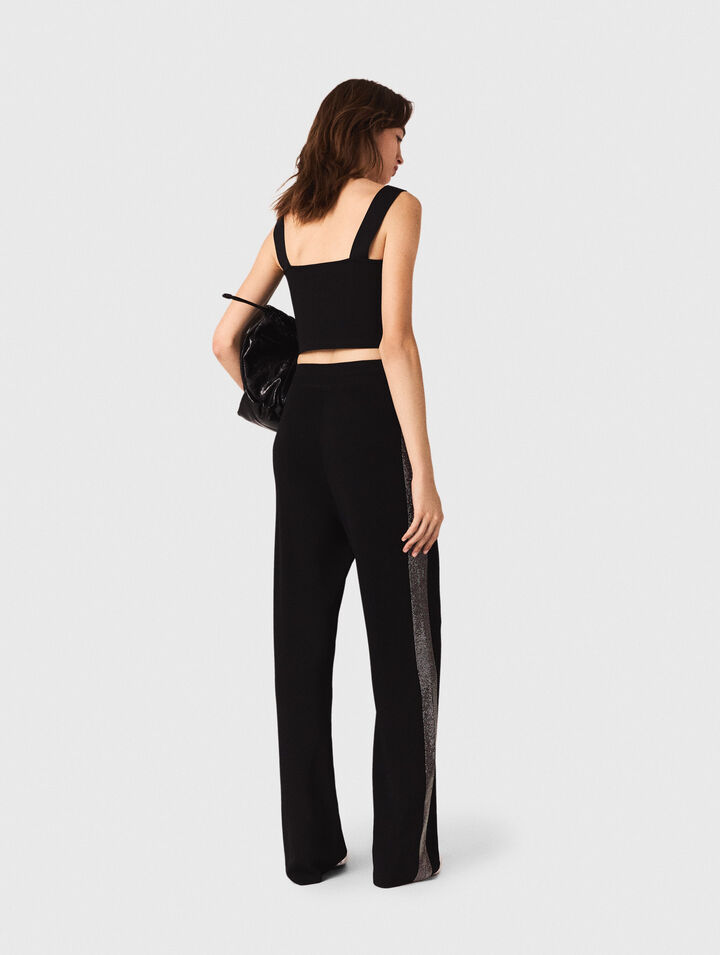 Crop top de punto con tirantes