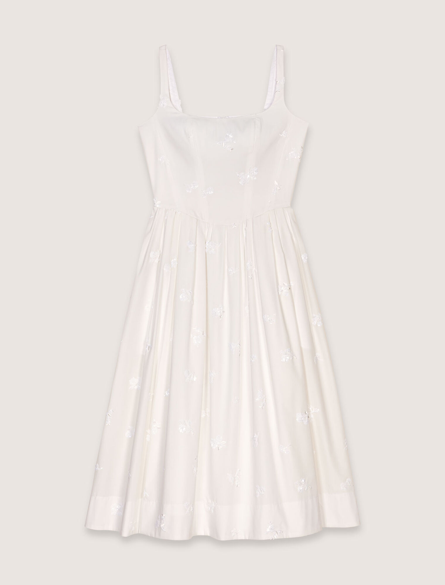 Vestido midi de algodón bordado
